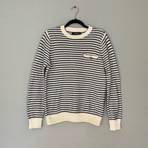 Pull & Bear blue/white striped sweater Medium